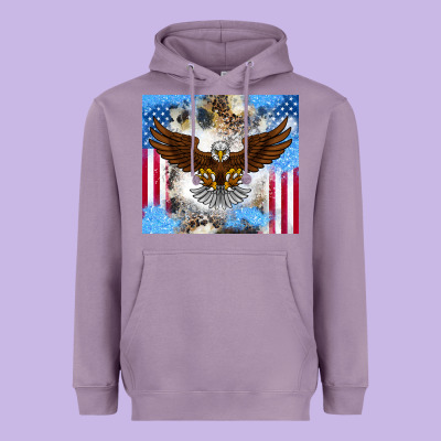 America Eagle Heavyweight Hoodie Designed By Cowhidedigitalart