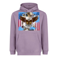 Lavender America Eagle Heavyweight Hoodie - CowhideDigitalArt
