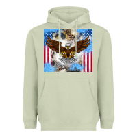 Matcha America Eagle Heavyweight Hoodie - CowhideDigitalArt