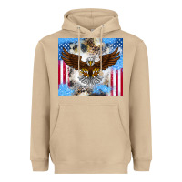 Mushroom America Eagle Heavyweight Hoodie - CowhideDigitalArt