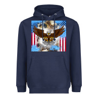Navy America Eagle Heavyweight Hoodie - CowhideDigitalArt