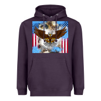 Plum America Eagle Heavyweight Hoodie - CowhideDigitalArt