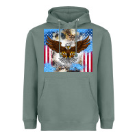 Sage America Eagle Heavyweight Hoodie - CowhideDigitalArt