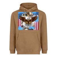 Toasted Coconut America Eagle Heavyweight Hoodie - CowhideDigitalArt