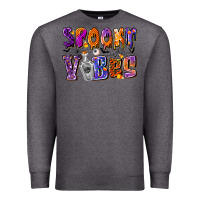 Charcoal Heather Spooky Vibes Premium Sweatshirt - CowhideDigitalArt