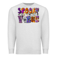 Oatmeal Heather Spooky Vibes Premium Sweatshirt - CowhideDigitalArt