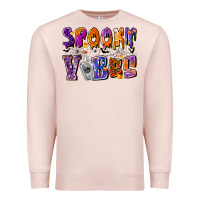Pale Pink Spooky Vibes Premium Sweatshirt - CowhideDigitalArt