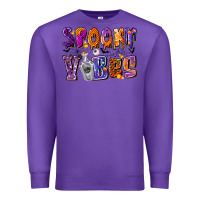 Purple Spooky Vibes Premium Sweatshirt - CowhideDigitalArt