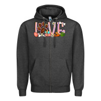 Charcoal Heather Easter love dog paw Zipper Hoodie - BundleAndBundleShop