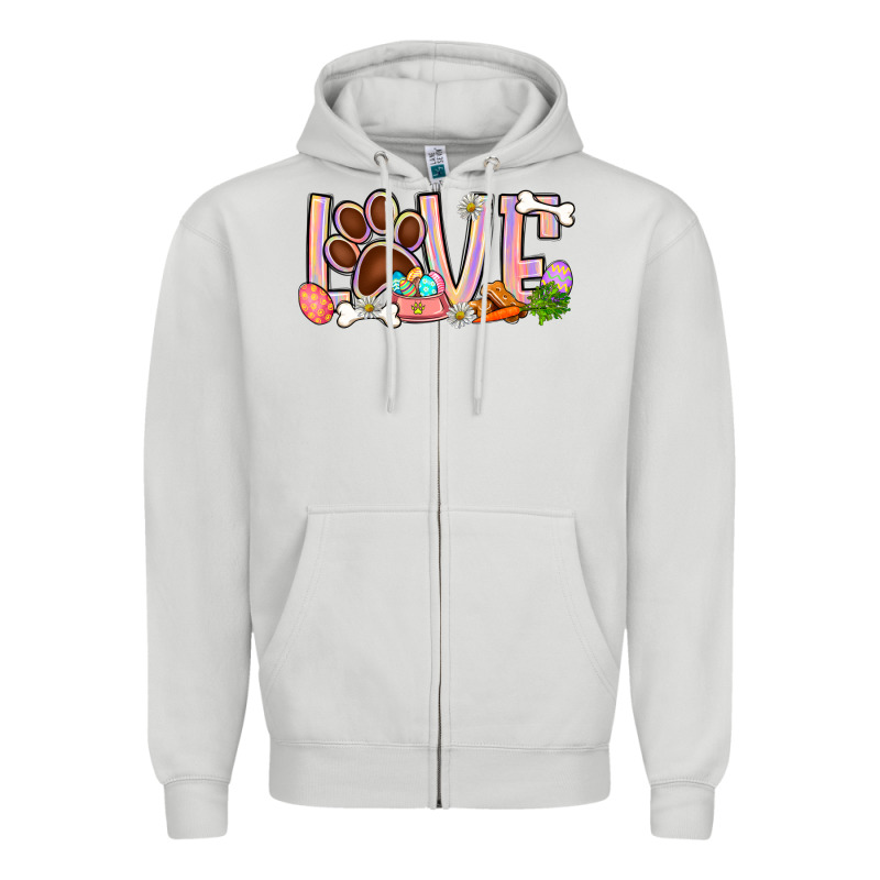 Easter Love Dog Paw Zipper Hoodie by BundleAndBundleShop | Teevron