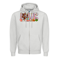 Dove Grey Easter love dog paw Zipper Hoodie - BundleAndBundleShop