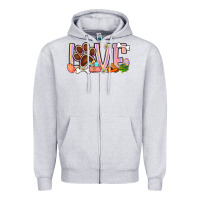 Heather Grey Easter love dog paw Zipper Hoodie - BundleAndBundleShop