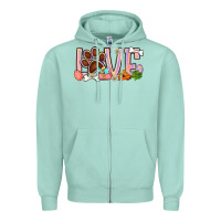 Seafoam Easter love dog paw Zipper Hoodie - BundleAndBundleShop