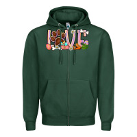 Sports Green Easter love dog paw Zipper Hoodie - BundleAndBundleShop