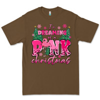 Cacao i'm dreaming of a pink christmas flamingo Premium Tee - MaliasSmallBusiness