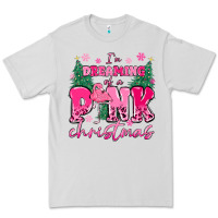 Dove Grey i'm dreaming of a pink christmas flamingo Premium Tee - MaliasSmallBusiness