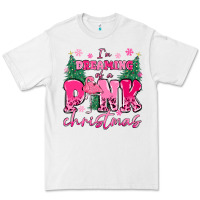White i'm dreaming of a pink christmas flamingo Premium Tee - MaliasSmallBusiness