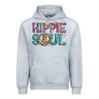 Heather Grey hippie soul with tie dye and flowers Urban Hoodie - Artiststas