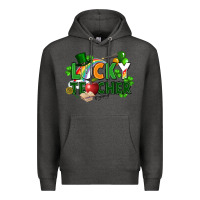Charcoal Heather lucky teacher St. Patricks Day Premium Hoodie - FaDigitalArtStudio