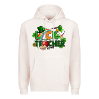 Pale Pink lucky teacher St. Patricks Day Premium Hoodie - FaDigitalArtStudio