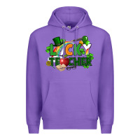 Purple lucky teacher St. Patricks Day Premium Hoodie - FaDigitalArtStudio