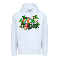 White lucky teacher St. Patricks Day Premium Hoodie - FaDigitalArtStudio