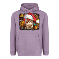 Lavender Christmas Cow Heavyweight Hoodie - LillyAllenDesigns
