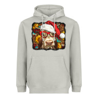 Moon Dust Christmas Cow Heavyweight Hoodie - LillyAllenDesigns