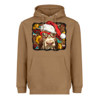 Toasted Coconut Christmas Cow Heavyweight Hoodie - LillyAllenDesigns