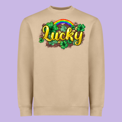 Lucky St. Patrick's Day Heavyweight Sweatshirt Designed By Howdyjamesfarm