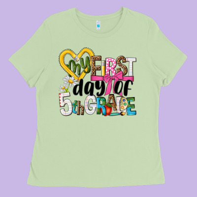 My First Day Of 5th Grade Ladies Tee Designed By Nancycooperartshop