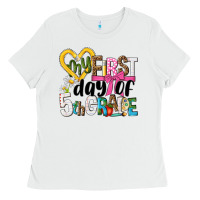 White my first day of 5th grade Ladies Tee - NancyCooperArtShop