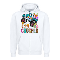 White Egg Crusher Zipper Hoodie - BundleAndBundleShop
