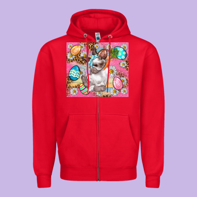 Easter Bunny And Egg With Leopard Pattern Tumbler Zipper Hoodie Designed By Bundleandbundleshop