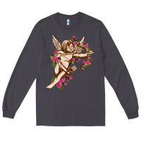 Smoke Cupid with rose Valentine's Day Long Sleeve Tee - HowdyJamesFarm