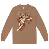 Toasted Coconut Cupid with rose Valentine's Day Long Sleeve Tee - HowdyJamesFarm