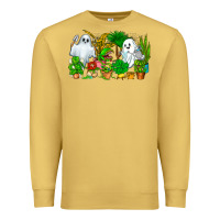 Antique Gold Spooky Plants Premium Sweatshirt - CowhideDigitalArt