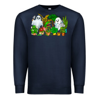Navy Spooky Plants Premium Sweatshirt - CowhideDigitalArt