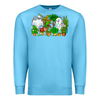 Ocean Blue Spooky Plants Premium Sweatshirt - CowhideDigitalArt