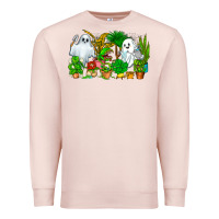 Pale Pink Spooky Plants Premium Sweatshirt - CowhideDigitalArt