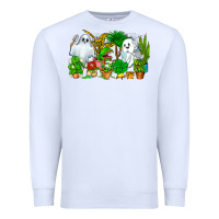 White Spooky Plants Premium Sweatshirt - CowhideDigitalArt