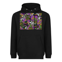 Black mardi gras celebration pattern Heavyweight Hoodie - CowhideDigitalArt