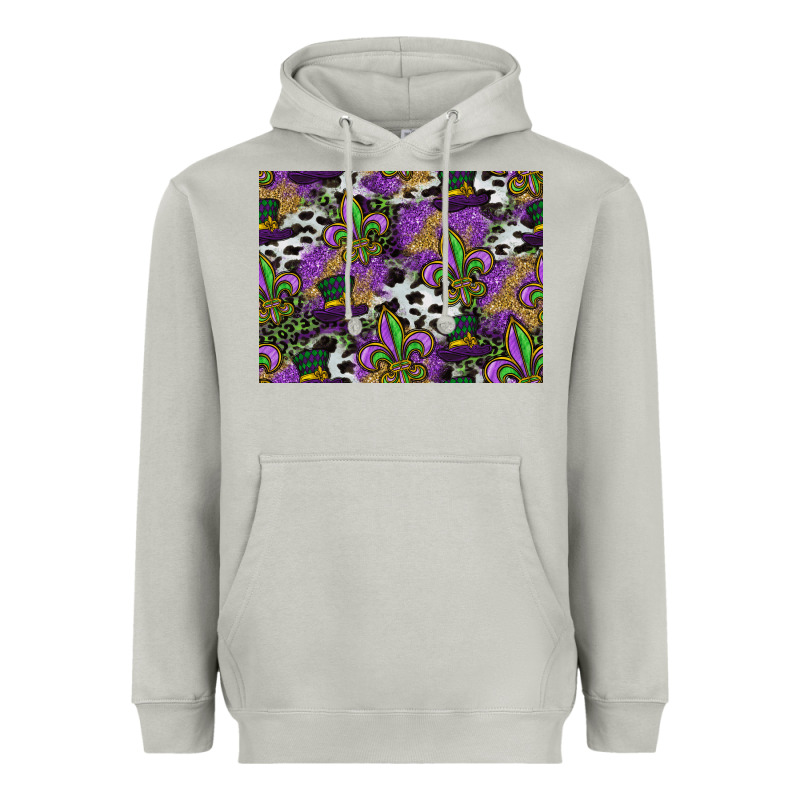 Mardi Gras Celebration Pattern Heavyweight Hoodie by CowhideDigitalArt | Teevron