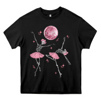 Black skeleton ballerina Heavy Core Tee - MaliasSmallBusiness