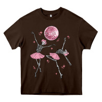 Chocolate Brown skeleton ballerina Heavy Core Tee - MaliasSmallBusiness