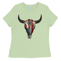 Matcha American Bull Skull Gemstone Ladies Tee - Jasminsmagicworld