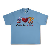 Pebble Blue Peace Love Veteran Urban Heavy Tee - Bettercallsaul