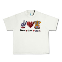 Pistachio Peace Love Veteran Urban Heavy Tee - Bettercallsaul