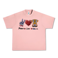 Salmon Peace Love Veteran Urban Heavy Tee - Bettercallsaul