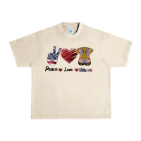 Sandshell Peace Love Veteran Urban Heavy Tee - Bettercallsaul
